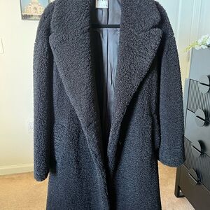 Zara Women's Plush Black Teddy Jacket